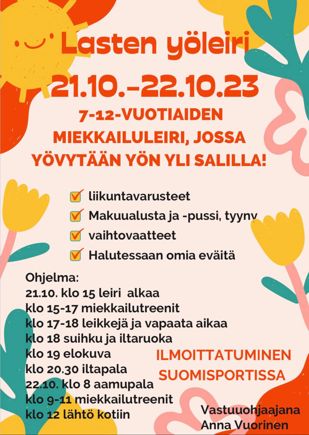 Read more about the article Miekkailun yöleiri 7-12-vuotiaille